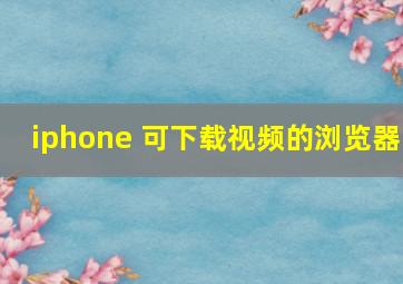 iphone 可下载视频的浏览器